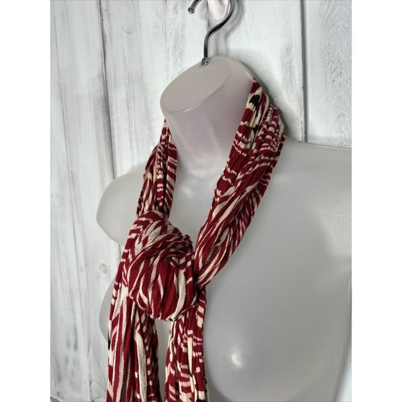 TOMMY BAHAMA BLACK WHITE RED TROPICAL FLORAL BEACH COASTAL SCARF SHAWL 24"x76" - Picture 5 of 9